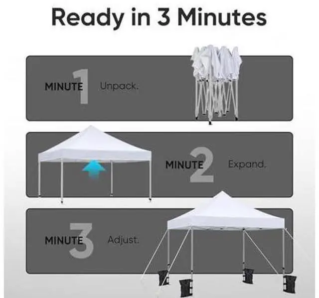 Main image of Quictent 10x10 Heavy Duty Pop up Canopy Tent, Easy up Commercial Instant Shelter with Wheeled Bag for Outdoor, Parties, Markets, Camping, 500D Silver Coated UPF 50+ Sun Shield