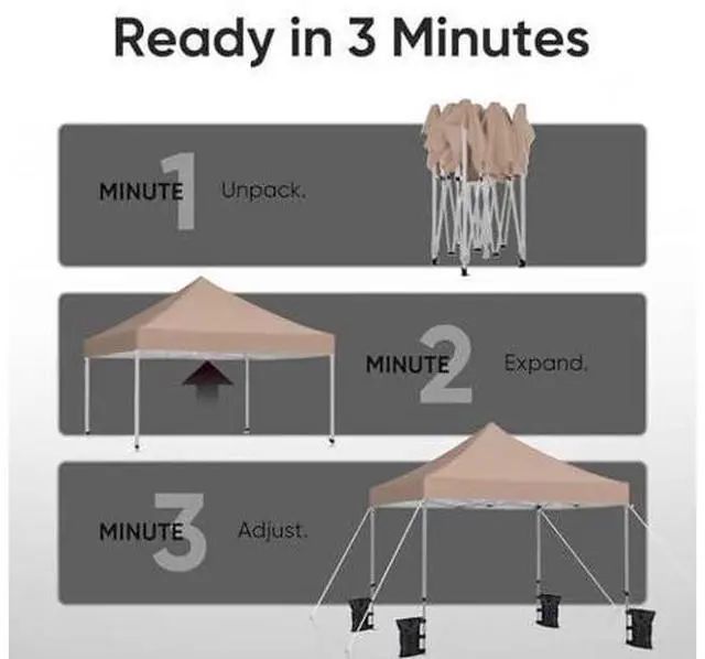 Main image of Quictent 10x10 Heavy Duty Pop up Canopy Tent, Easy up Commercial Instant Shelter with Wheeled Bag for Outdoor, Parties, Markets, Camping, 500D Silver Coated UPF 50+ Sun Shield