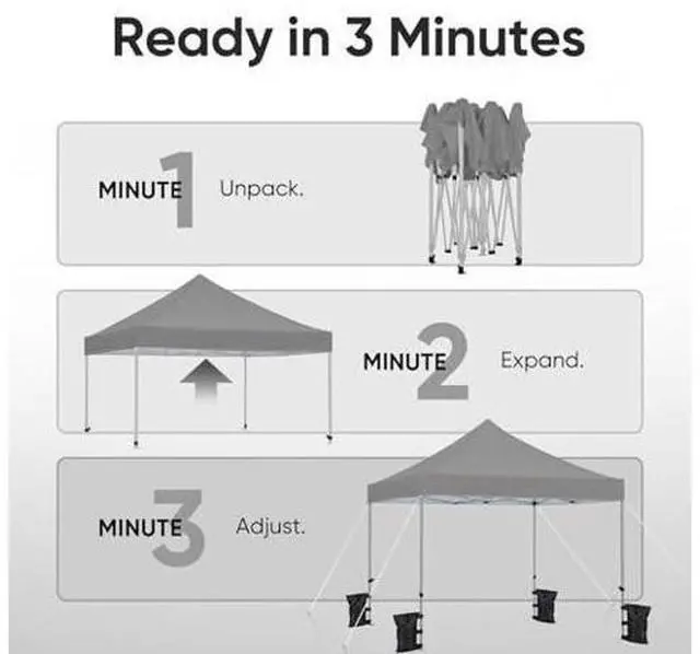Main image of Quictent 10x10 Heavy Duty Pop up Canopy Tent, Easy up Commercial Instant Shelter with Wheeled Bag for Outdoor, Parties, Markets, Camping, 500D Silver Coated UPF 50+ Sun Shield