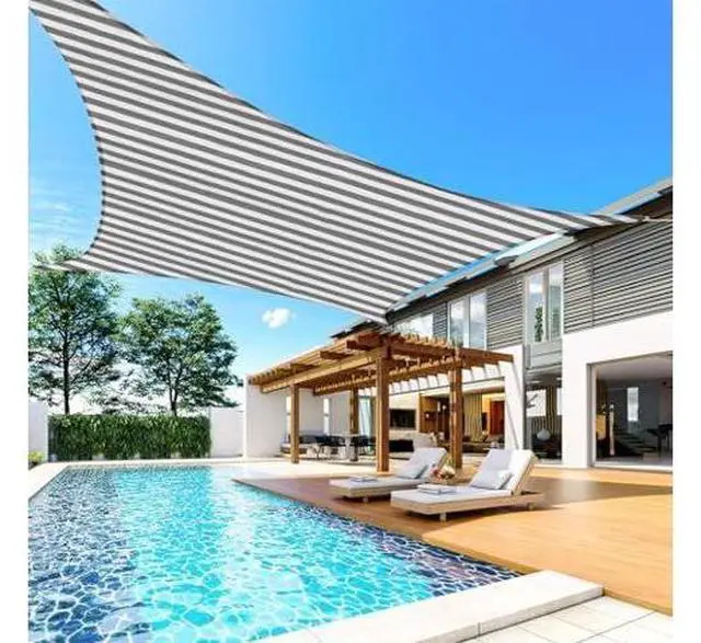 Main image of Quictent 185G HDPE Square Sun Shade Sail Canopy 98% UV Block Outdoor Patio Garden with Hardware Kit (White and Grey), 20X20FT