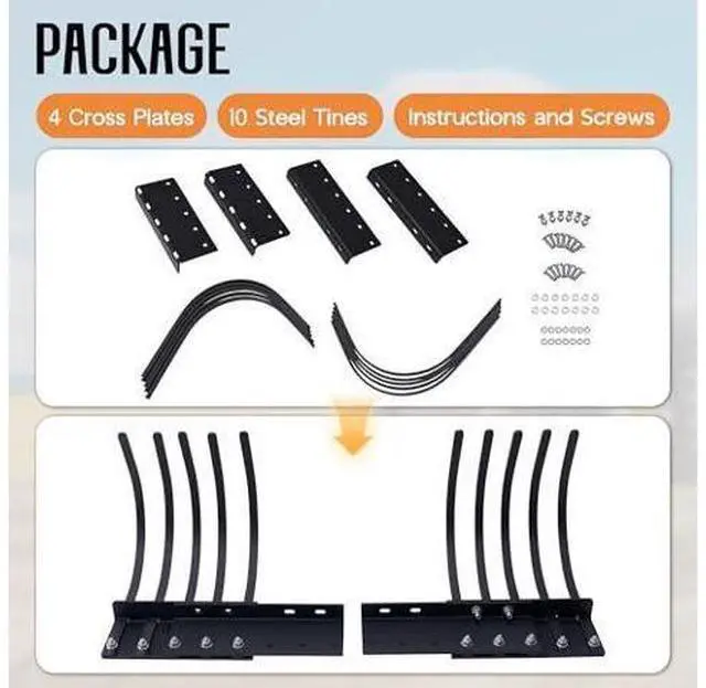 Main image of SPECRAFT Tow Behind Landscape Rake Extension Kit, 2 Pack Width Expander with Heavy Duty Steel Tines, Increases Working Width for ATV, Tractor Rakes