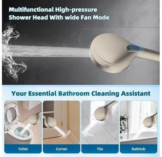 Main image of Hibbent All Metal cUPC Certified Shower Head, 12'' High Pressure Rain Shower Head, Handheld Showerhe