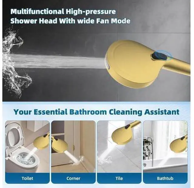 Main image of Hibbent All Metal cUPC Certified Shower Head, 10'' High Pressure Rain Shower Head, Handheld Showerhe
