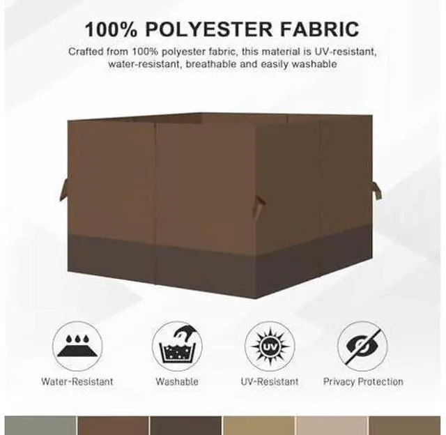 Main image of Aoodor 12x12 ft Outdoor Gazebo Curtains, 4 Panels Waterproof Privacy Sidewall Replacement with Zipper for Patio Pergola and Canopy, Brown and Coffee