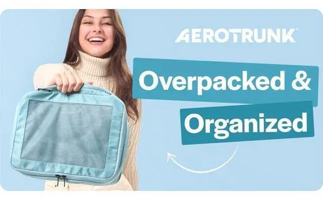 Main image of Aerotrunk Compression Packing Cubes for Travel - Luggage Organizer Bags - Double Zipper Packing Cubes for Suitcases (12-Pack, Purple)