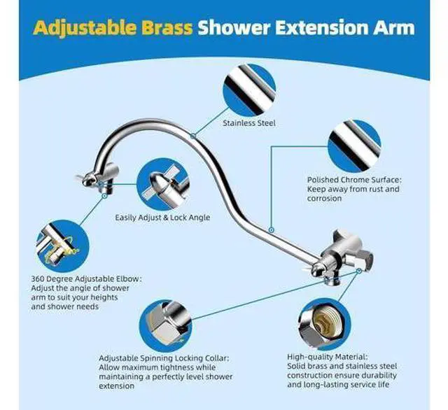 Main image of Hibbent Thickness Metal Rain Shower Head, 10 Inch High Pressure Rainfall Shower Head, Square Large B