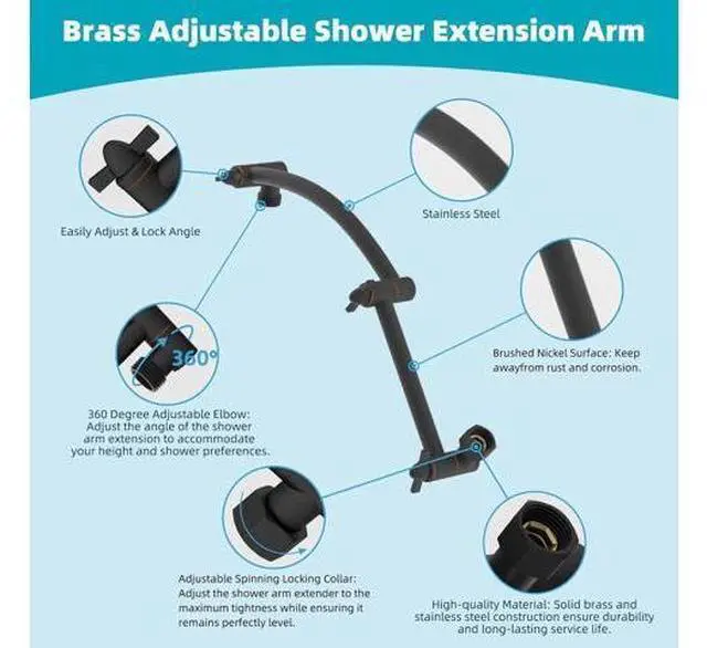 Main image of Hibbent Rain Filtered Shower Head, 13'' High Pressure Rainfall 5 Modes Showerhead with 16" Shower He