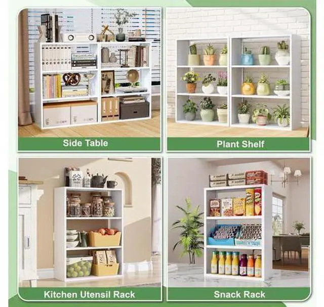 Main image of 3-Tier Snack Rack Display Stand,35.4" H Metal Freestanding Candy Organizer Rack,White Shelf for Kitc