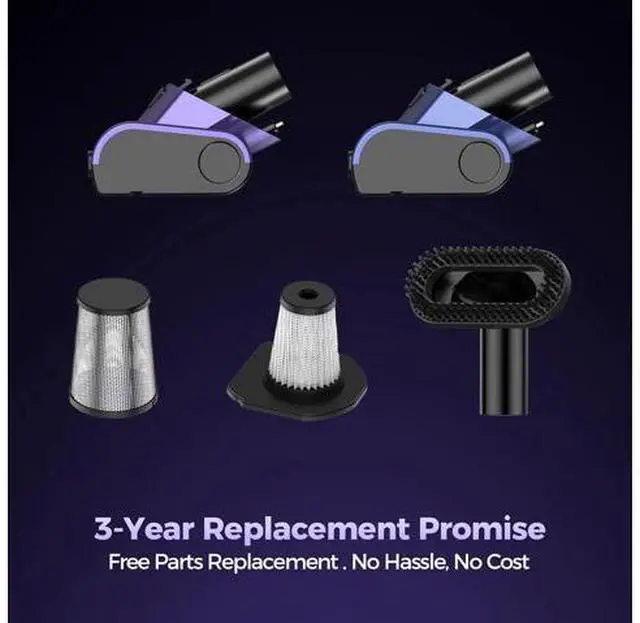 Main image of Pet Hair Handheld Vacuum Cordless: 20000PA High Power Car Vacuum with Motorized Brush and LED Light, Rechargeable Hand Held Vacuum Cleaner with Reusable Filter for Car, Home, Office & Pet, Purple