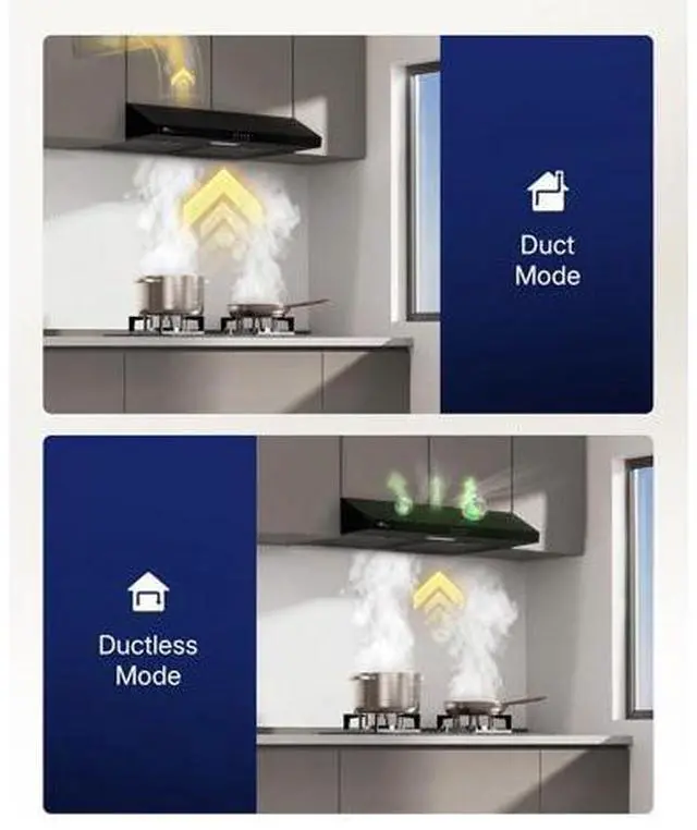 Main image of Upstreman 30 Inch Under Cabinet Range Hood, Stainless Steel Kitchen Vent Hood with LED Lights, Butto