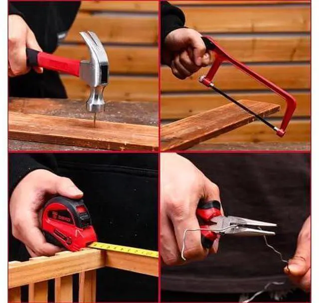Main image of Drill Tool SetTool Kit with 12V Power Cordless Drill Hand Repair Tools Box with Drill, Home Tool Kits for Men & Women, Hand Drill Set Perfect for Homeowner, Diyer, Handyman - Red