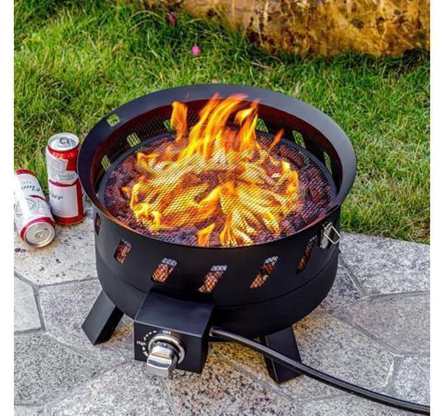 Main image of EcoNook 17.3 inch Portable Propane Fire Pits, Gas Fire Pit Bowl for Outside with Lid & Handle, Smokeless Gas Firebowl,Propane Firepit for Camping, Patio, Yard, Garden