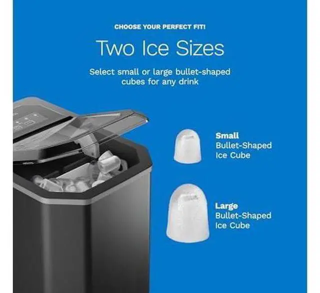Main image of hOmeLabs Countertop Ice Maker 9 Ice Cubes in Just 6 Minutes, 26lbs in 24Hrs, 2 Ice Sizes, Self-Cleaning, Includes Ice Scoop & 5 Ice Bags, Black Portable Ice Maker for Home/Kitchen/Bar/Dorm/RV