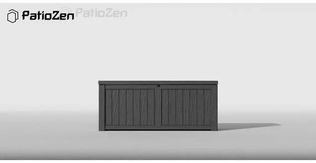 Main image of PatioZen 120 Gallon Resin Deck Box, Lockable Patio Outdoor Storage Box for Furniture, Garden Tools and Tools Storage, Waterproof Outside Storage Boxes - Black