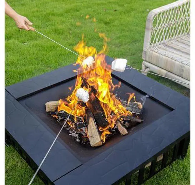 Main image of EcoNook 36 inch Fire Pit, Square Outdoor Fire Pit Table with Spark Screen & Fire Poker, 3-in-1 Multipurpose Firepits for Outside, Fireplace for Yard, Garden, Patio