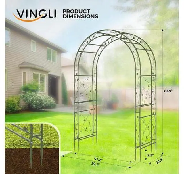 Main image of Garden Arbor, Arch for Wedding Ceremony Party, Christmas Garden Decor Steel Garden Trellis for Plant Climbing, Pergola for Garden, Backyard, Lawn (Arch Top, Olive Green)