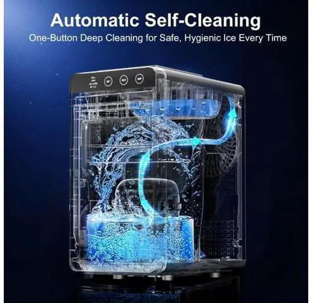 Main image of Kismile Ice Maker Countertop, 26Lbs/24H Bullet Portable Ice Maker Machine with 2 Ice Sizes, Interior Light, Self-Cleaning, 8 Cubes in 6 Mins, 0.8L Compact Ice Maker for Home, Kitchen, Stainless Steel