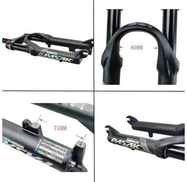 Main image of FukkeR 20 24 Inch Bikes Air Oil Suspension Fork Mountain Bikes Mountain Bikes Front Forks 80mm Travel Spacing Hub 100mm 9mm QR 1 1/8'' Straight Tube Shoulder Line Lock