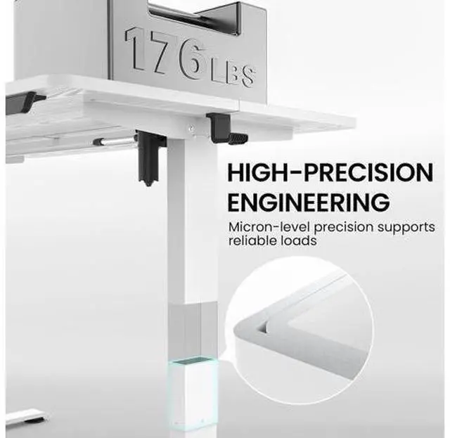 Main image of 55 x 23.6 Inch Electric Standing Desk with Adjustable Height, Sit to Stand Computer Table for Study, Work or Gaming, Home Office Desk White