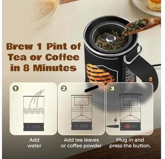 Main image of STOKE VOLTAICS Percolator Coffee Pot Electric,Boil Water & Brew Tea 2-in-1,3 Cup Coffee Maker,Portable Tea Kit for Camping,Travel