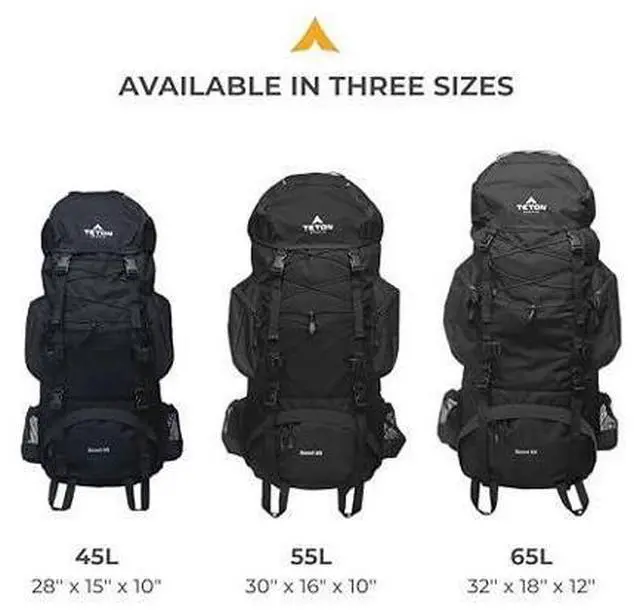 Main image of Teton 65L Scout Internal Frame Backpack for Hiking, Camping, Backpacking, Travel, Rain Cover Included, Pacific