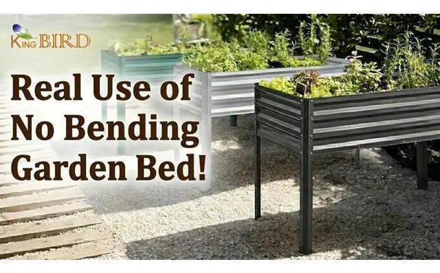 Main image of KING BIRD Raised Garden Bed with Legs Galvanized Large Elevated Planter Box for Backyard, Patio, Balcony, 600lb Capacity, Green 70.9x22.8x31.5 in