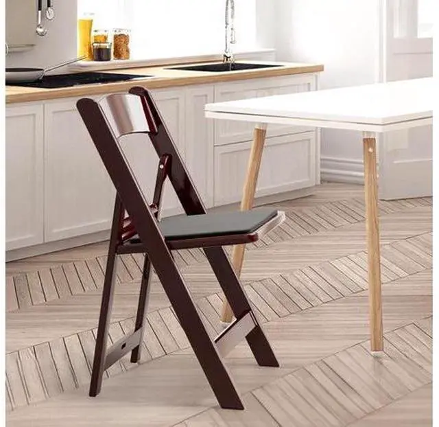 Main image of Resin Folding Chairs with Cushion, Foldable Plastic Chair with Comfortable Padded Seats, Perfect for Event Party Indoor Outdoor, Reddish Brown, 4 PC