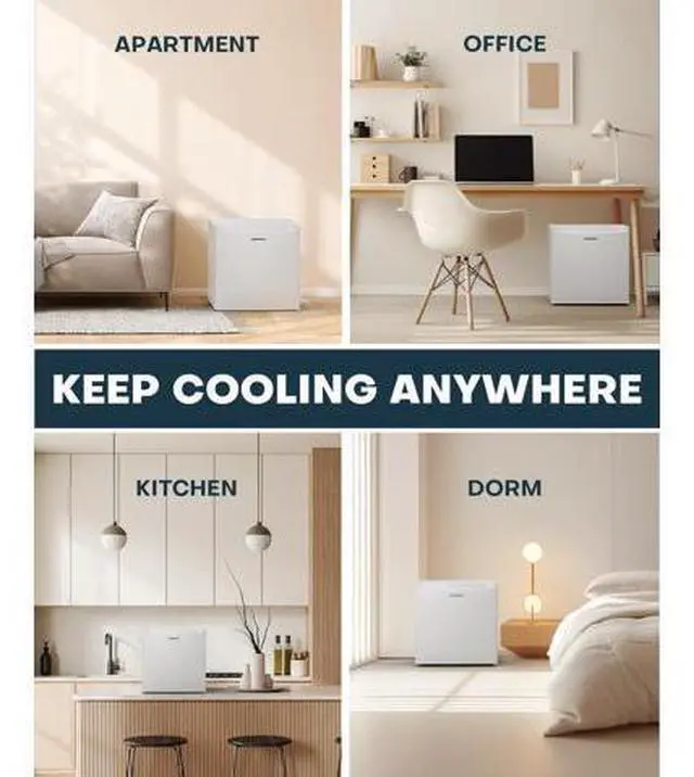 Main image of Upstreman 1.7 Cu.ft Mini Fridge with Freezer, Dorm Essentials, Adjustable Thermostat, Energy Saving