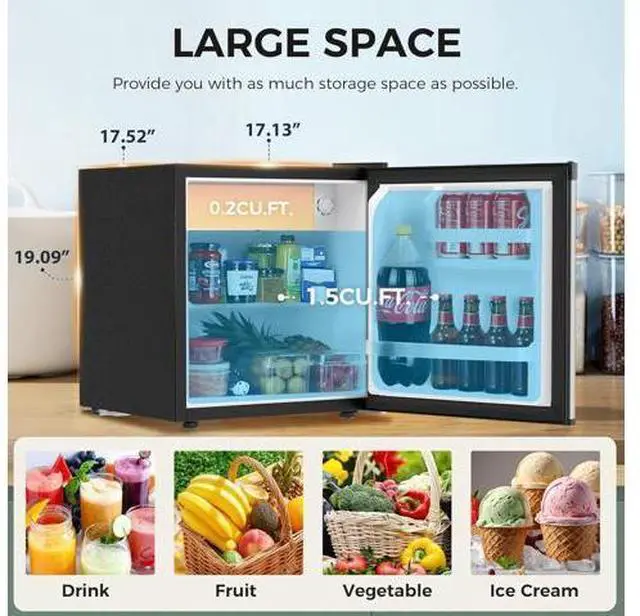 Main image of Antarctic Star 1.7 Cu.Ft Compact Refrigerator,Adjustable Thermostat,Removable Glass Shelf,Single Rev
