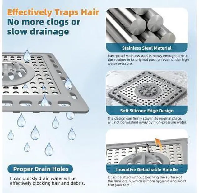 Main image of Hibbent 13 Showerhead Combo with 4 Bathroom Hair Catcher