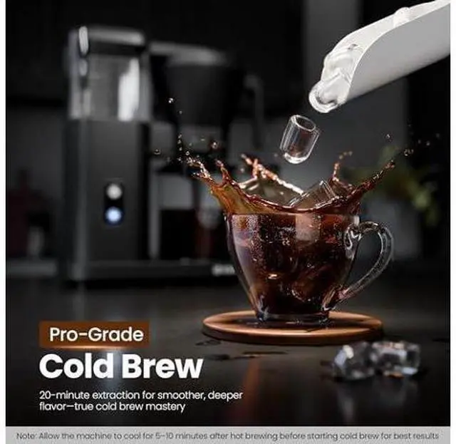 Main image of Kismile SCA-Certified 8 Cup Drip Coffee Maker, Pour Over Coffee Machine with 3s Instant Heat 197205, Adjustable Flow Control, Removable Water Tank, Deep Cold Brew & 40 Min Keep Warm (Black)