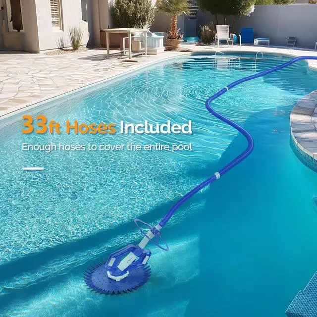 Alt view image 6 of 7 - Pool Cleaner, Automatic Wall-Climbing Pool Vacuum -Navy Blue&White | Pool Creepy Crawler Vacuum with 33FT Hoses, Suctuion Pool Cleaner for inground pools,Requires 3/4HP pump