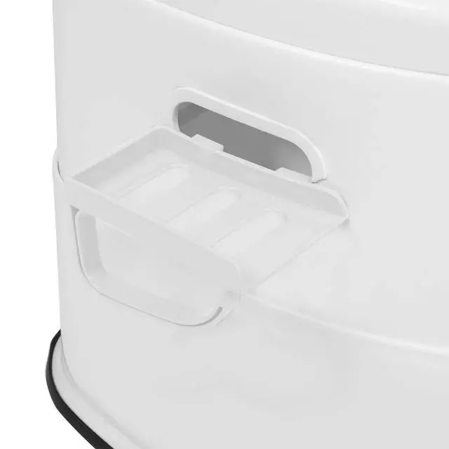 Alt view image 6 of 7 - Portable Toilet | Indoor Outdoor Commode w/Detachable Inner Bucket & Removable Paper Holder, Lightweight & Compact for Camping, Boat, Van, Emergency Use (White)