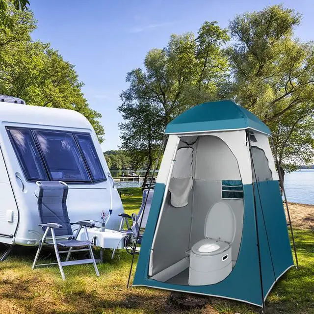 Alt view image 6 of 7 - Portable Toilet | Indoor Outdoor Commode w/Detachable Inner Bucket & Removable Paper Holder, Lightweight & Compact for Camping, Boat, Van, Emergency Use (Grey)