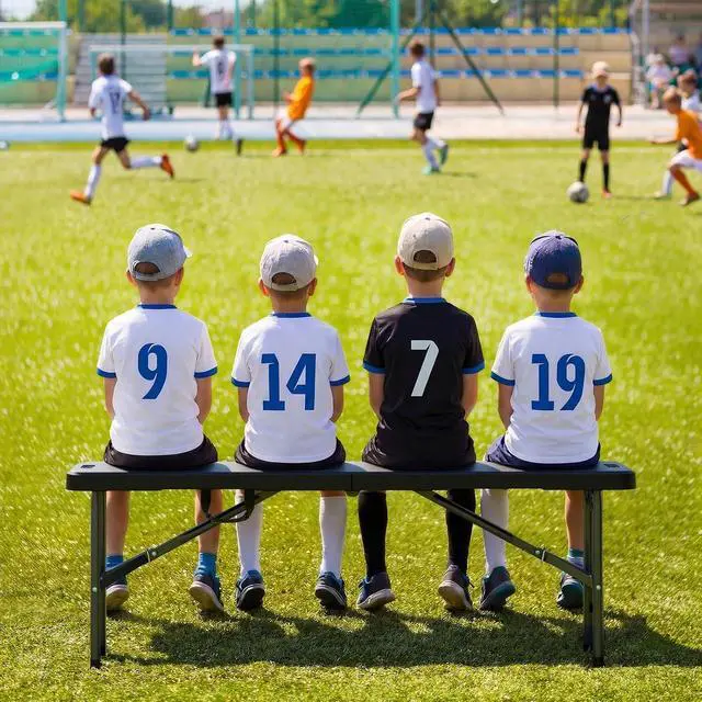Alt view image 2 of 7 - 4 feet Plastic Folding Bench,Portable in/Outdoor Picnic Party Camping Dining Seat, Garden Soccer Multipurpose Entertaining Activities, Smooth HDPE Tabletop (2, Black, 4ft)