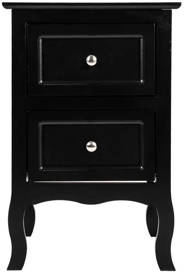 Main image of Bonnlo Black Nightstand with 2 Drawers, Night Stands for Bedrooms, Small Bed Side Table/White Night Stand with Drawers for Small Spaces, College Dorm, Kids Room, Living Room, French, 16W x 12D x 24H
