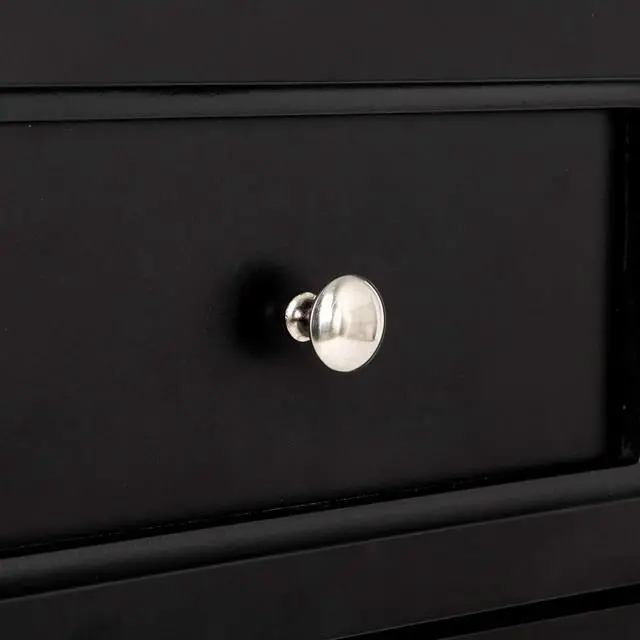Alt view image 6 of 7 - Bonnlo Black Nightstand with 2 Drawers, Night Stands for Bedrooms, Small Bed Side Table/White Night Stand with Drawers for Small Spaces, College Dorm, Kids Room, Living Room, French, 16W x 12D x 24H