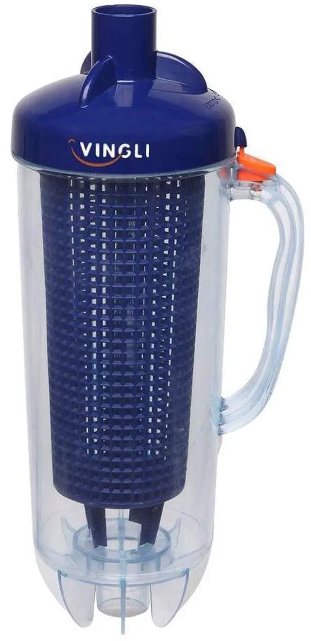 Main image of Leaf Canister for Pool Cleaner, Skimmer Trap with Mesh Basket | Clear basket shows when full. Easy-open handle for quick emptying.For 1.5'' hose.Skims leaves & twigs before reaching pump.