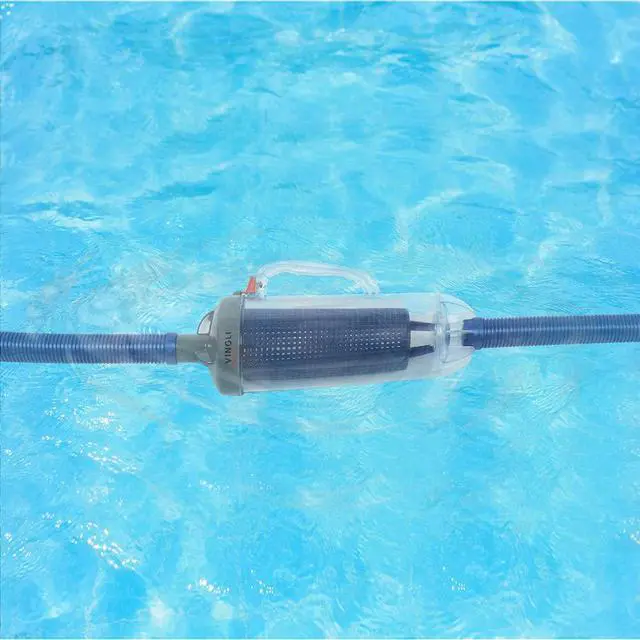 Alt view image 3 of 7 - Leaf Canister for Pool Vacuum, Inline Skimmer Trap with Mesh Basket | Clear basket shows when full. Easy-open handle for quick emptying.For 1.5'' hose.Skims leaves & twigs before reaching pump.