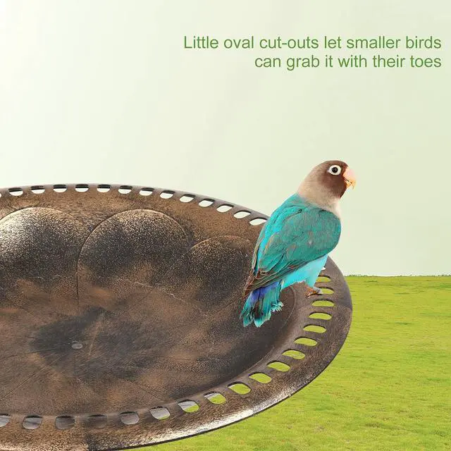 Alt view image 7 of 7 - Pedestal Bird Bath, Resin Birdbaths Weather Resistant, Bird Baths with Floral Accents & Vintage Finish, Garden Decor for Outdoor, Patio, Yard, Lawn (Copper)