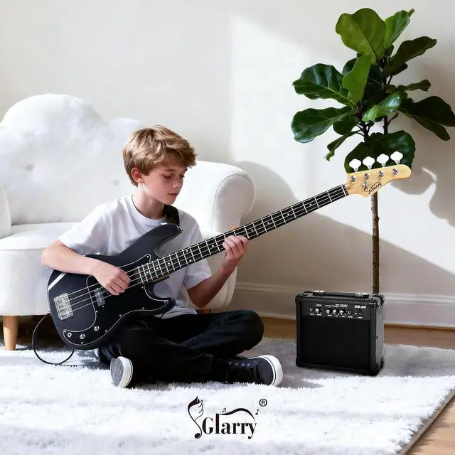 Alt view image 2 of 6 - GLARRY Electric Bass Combo Amp, Portable Amp with Headphone MP3 Input, 20W Practice Bass Guitar Amplifier Speaker Accessories with Bass, Volume, Treble, and Middle Controls