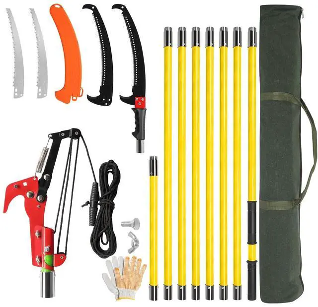 Main image of 26FT Manual Pole Saw for Tree Trimming, Extendable Tree Pruner, Sharp Steel Blade and Scissors, High Tree Branch Cutter with Lightweight 8 Fiberglass Long Handles, for Pruning Palms and Shrubs