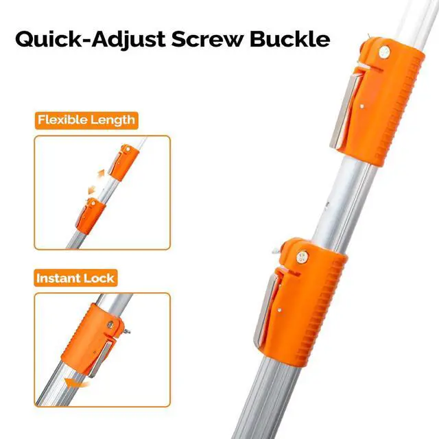 Alt view image 4 of 6 - 12ft Manual Pole Saws, Extendable Tree Trimmers Long Handle Pruner, 2Pcs Sharp Blade and Scissors, Long Tree Pruner with 2-section for Pruning Palms and Shrubs