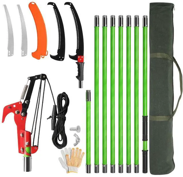 Main image of 26FT Manual Pole Saw for Tree Trimming, Extendable Tree Pruner, Sharp Steel Blade and Scissors, High Tree Branch Cutter with Lightweight 8 Fiberglass Long Handles, for Pruning Palms and Shrubs