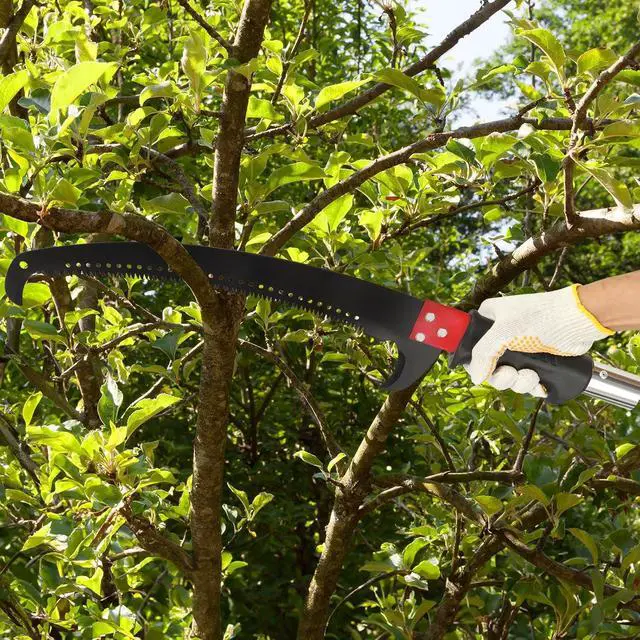 Alt view image 7 of 7 - 26FT Manual Pole Saw for Tree Trimming, Extendable Tree Pruner, Sharp Steel Blade and Scissors, High Tree Branch Cutter with Lightweight 8 Fiberglass Long Handles, for Pruning Palms and Shrubs