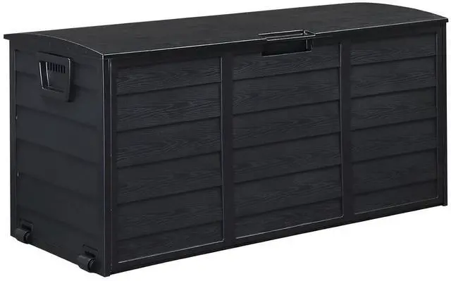 Main image of 75 Gallon Weatherproof Outdoor Storage Box, Black | Lockable Deck Box with Wheels, Weatherproof Outdoor Storage Box for Deck, Patio, Porch, Backyard and Garage