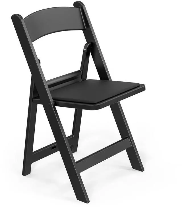 Main image of Resin Folding Chairs with Cushion, Foldable Plastic Chair with Comfortable Padded Seats, Perfect for Event Party Indoor Outdoor, Black, 1 PC