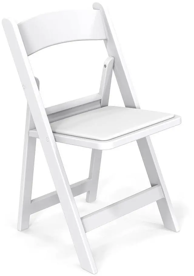 Main image of White Resin Folding Chair with Padded Cushion, Set of 1, Plastic Foldable Seat for Indoor & Outdoor Use, Comfortable Design for Events, Parties & Home (1, White, M)