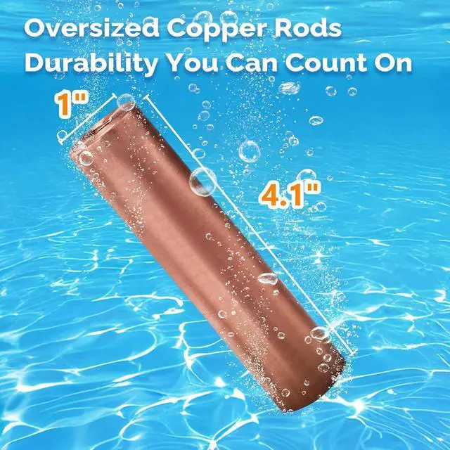 Alt view image 3 of 7 - Copper Solar Pool lonizer, Utilizes Solar Energy and Copper Technology to Maintain Pool Water Clarity with Less Reliance on Chlorine for Pools up to 45,000 Gal (Blue, 45,000 GAL)