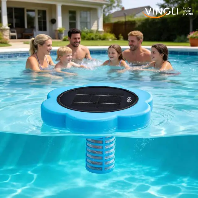 Alt view image 7 of 7 - Copper Solar Pool lonizer, Utilizes Solar Energy and Copper Technology to Maintain Pool Water Clarity with Less Reliance on Chlorine for Pools up to 45,000 Gal (Blue, 45,000 GAL)